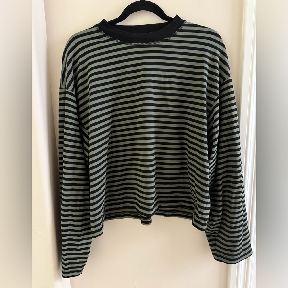 Lioness Bloom Black and Green Striped Top